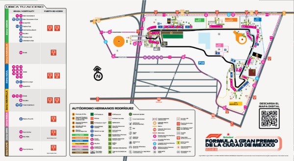 Las ubicaciones y servicios del Gran Premio de México 2022 (Foto: Web GP México)