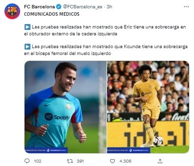 Fuente: Twitter Oficial FC Barelona (@FCBarcelona_es)