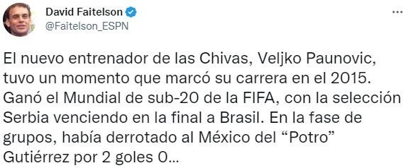 El choque entre Paunovic y el Potro que nunca existió. (@Faitelson_ESPN)