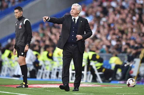 Ancelotti en dirección de Real Madrid. Getty.