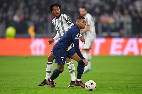 Mbappé en acción ante Juventus. Getty.