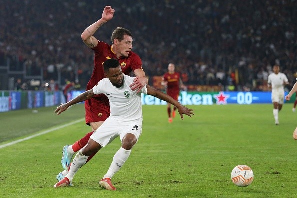 Roma y Ludogorest en acción de Europa League. Getty.