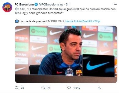 Fuente: Twitter Oficial FC Barcelona (@FCBarcelona_es)