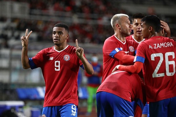 Celebración de gol de Costa Rica. Getty.