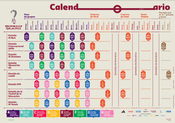 Calendario del Mundial de Qatar 2022 (Foto: Web FIFA)