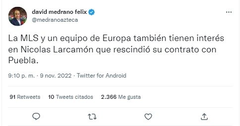 Foto: TW / David Medrano