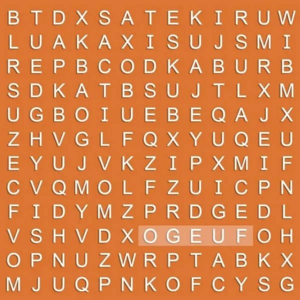 Aquí está la palabra FUEGO.