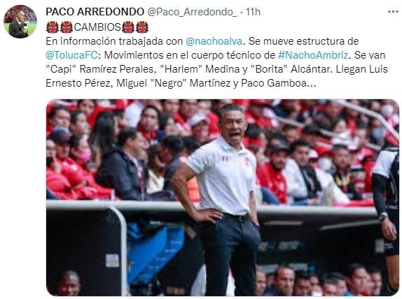 Movimientos en el CT de Toluca. (@Paco_Arredondo)