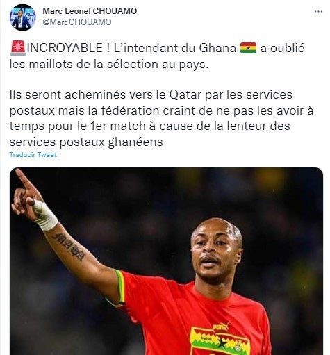 Información de periodista sobre Ghana. Twitter.