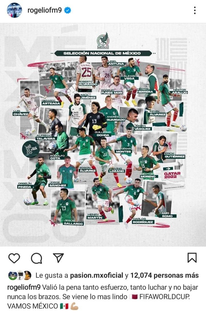 Funes Mori posteó tras ser convocado. (@rogeliofm9)