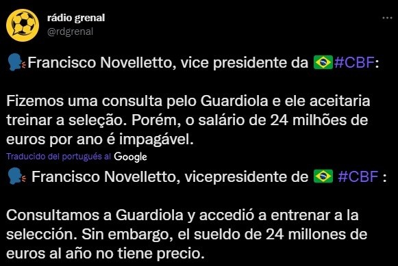 Desde la CBF, aseguraron que el sueldo de Guardiola era &#039;impagable&#039;