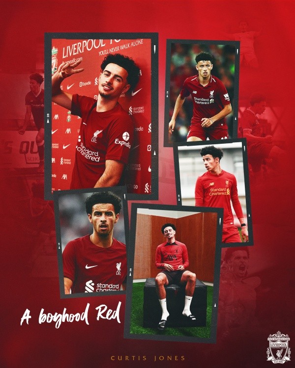 Imagen de la renovación de Curtis Jones. Twitter.