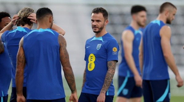 Maddison, durante uno de los entrenamientos de Inglaterra en Doha, Qatar