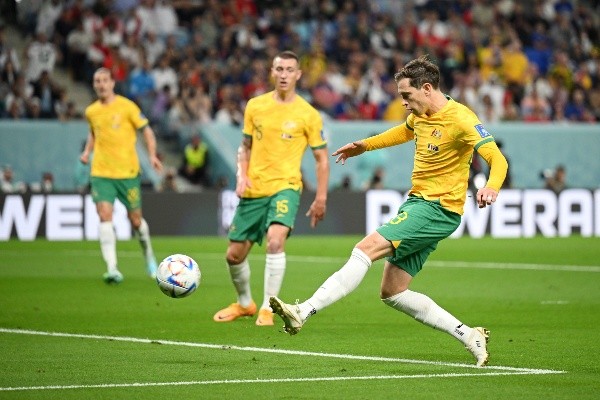 Craig Goodwin marcó el 1-0 de Australia sobre Francia a los 9 miuntos (Getty Images)