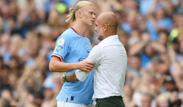 Erling Haaland y Pep Guardiola: Getty 