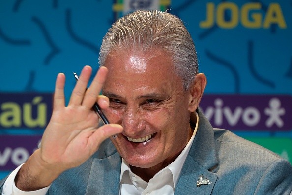 Tite en presentación de la nómina mundialista. Getty.