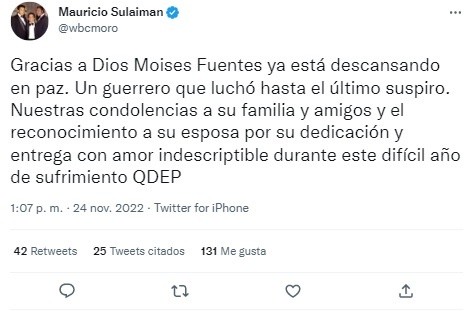 Foto: TW / Mauricio Sulaimán.