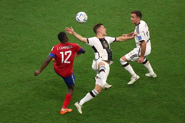 Acción de juego entre Costa Rica y Alemania. Getty.