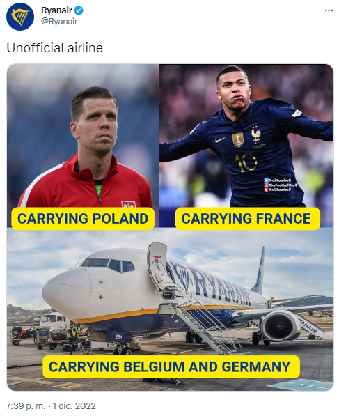 Fuente: Twitter Ryanair (@Ryanair)