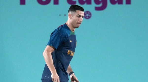 Cristiano, en un entrenamiento con la selección de Portugal