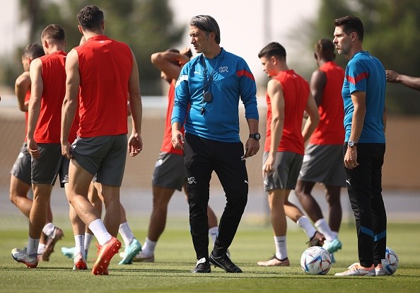 Yakin en entrenamiento con Suiza. Getty.