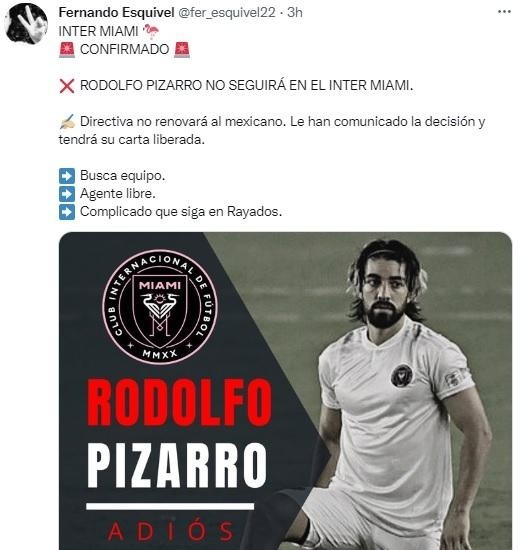 Pizarro estaría fuera del Inter Miami. (@fer_esquivel22)