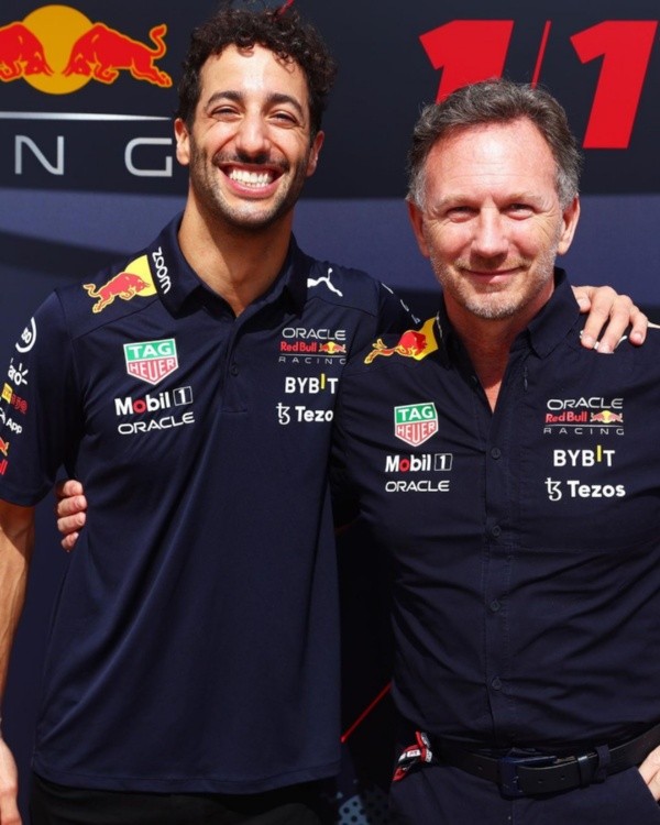 Ricciardo e Horner: juntos novamente na F1. 
    Reprodução/Instagram oficial de Daniel Ricciardo