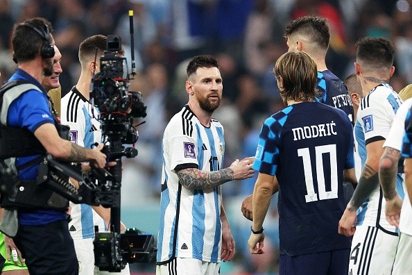 Messi y Modric en las semifinales del Mundial. Getty.