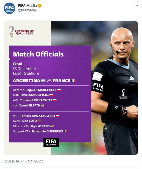 Fuente: Twitter Oficial FIFA (@fifamedia)