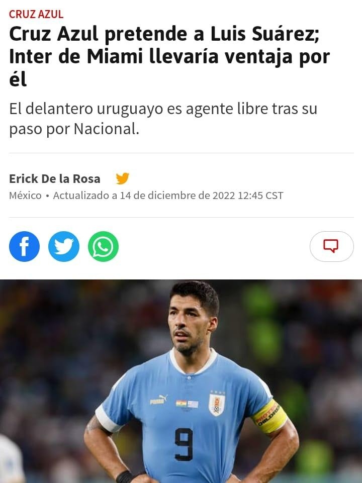 Inter Miami avanzaría por Suárez. (As México)