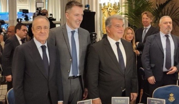 Bernd Reichart, Joan Laporta y Florentino Pérez: TW