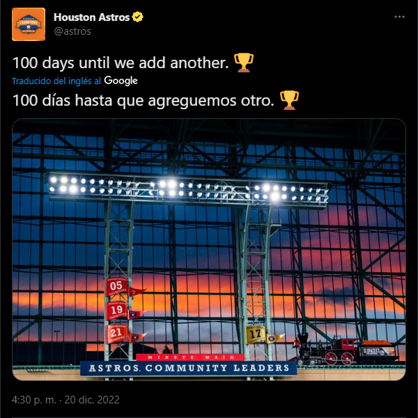 El anuncio de los Astros (Foto: Twitter / @astros)