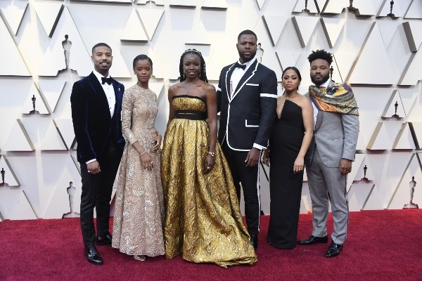 El reparto de Black Panther en los Premios Óscar de 2019 (Getty).