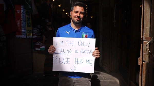 Quizás el único italiano que haya estado presente en el Mundial de Qatar (Getty Images)