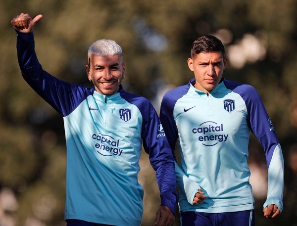 Correa y Molina en el entrenamiento de Atlético de Madrid