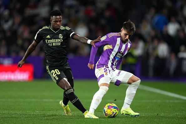 Acción de juego entre Real Madrid y Valladolid. Getty.