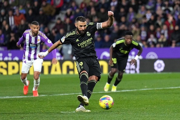 Penal y gol de Benzema. Getty.