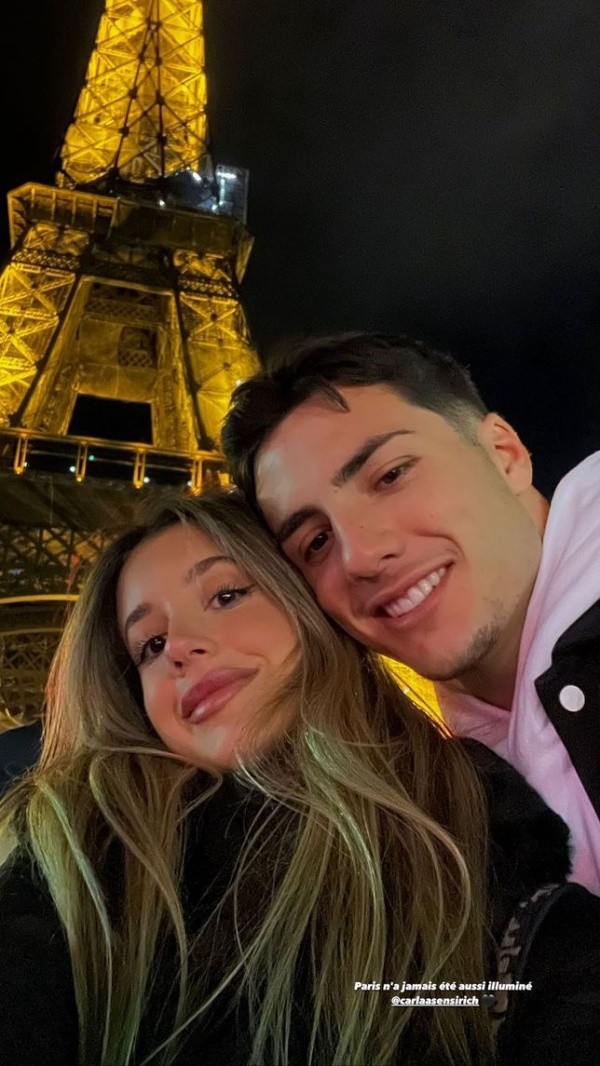 El arquero y la influencer, juntos en París (Foto: Instagram Lucas Cañizares)