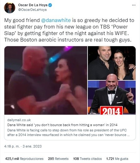 Foto: TW / Óscar de la Hoya