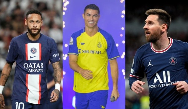 Neymar, Cristiano Ronaldo y Lionel Messi: Getty