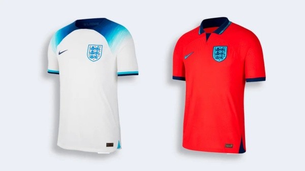 Combinación y modelos que refieren a versiones anteriores de la camiseta inglesa (Nike)