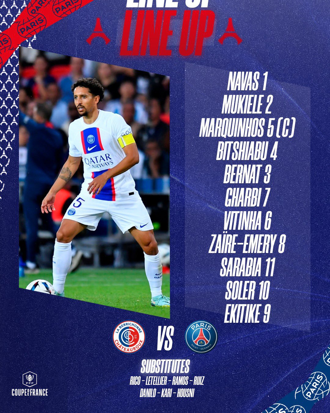 Titulares de PSG. Twitter.