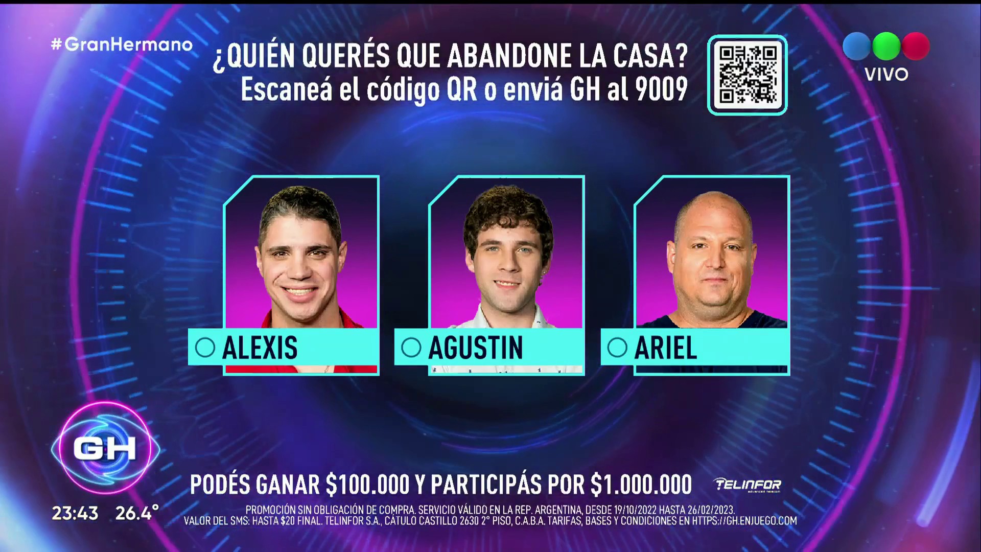 Los tres nominados de Gran Hermano