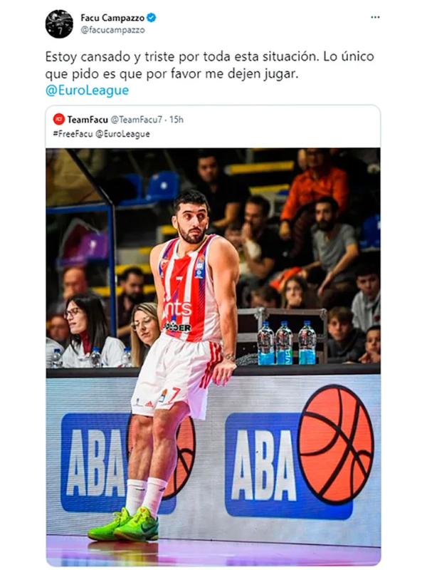 El twit de Facundo Campazzo.