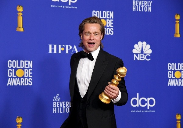 Brad Pitt en la última edición presencial de los Premios Globo de Oro en 2020 (Getty).