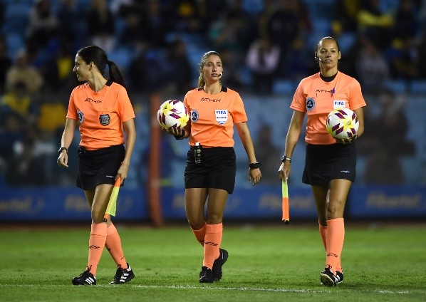 María Laura Fortunato en los duelos de los equipos femeninos de Boca y Lanús disputado en la Bombonera