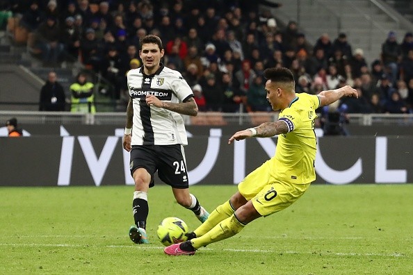 Momento del gol de Lautaro. Getty.