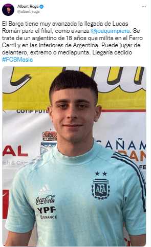 Lucas Román, el pibe que juega en el Ascenso argentino y es pretendido por el Barcelona.
