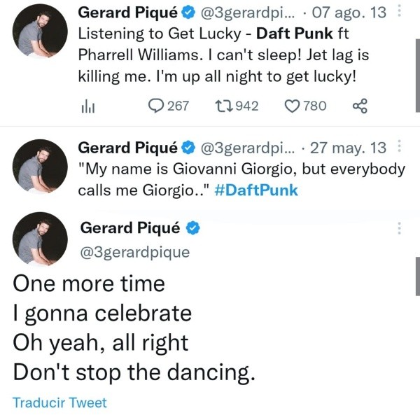 Gerard Piqué y su gusto por Daft Punk