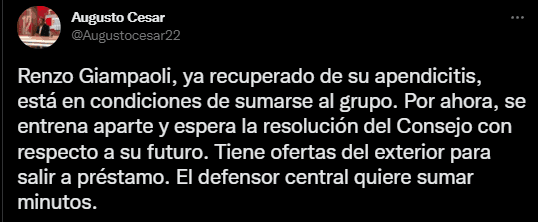Giampaoli podría marcharse a préstamo